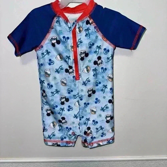 NWOT! Boy's Disney Swimsuit 6-9 Months / Blue & Red / 1 piece / UPF 50+ - Picture 2 of 5